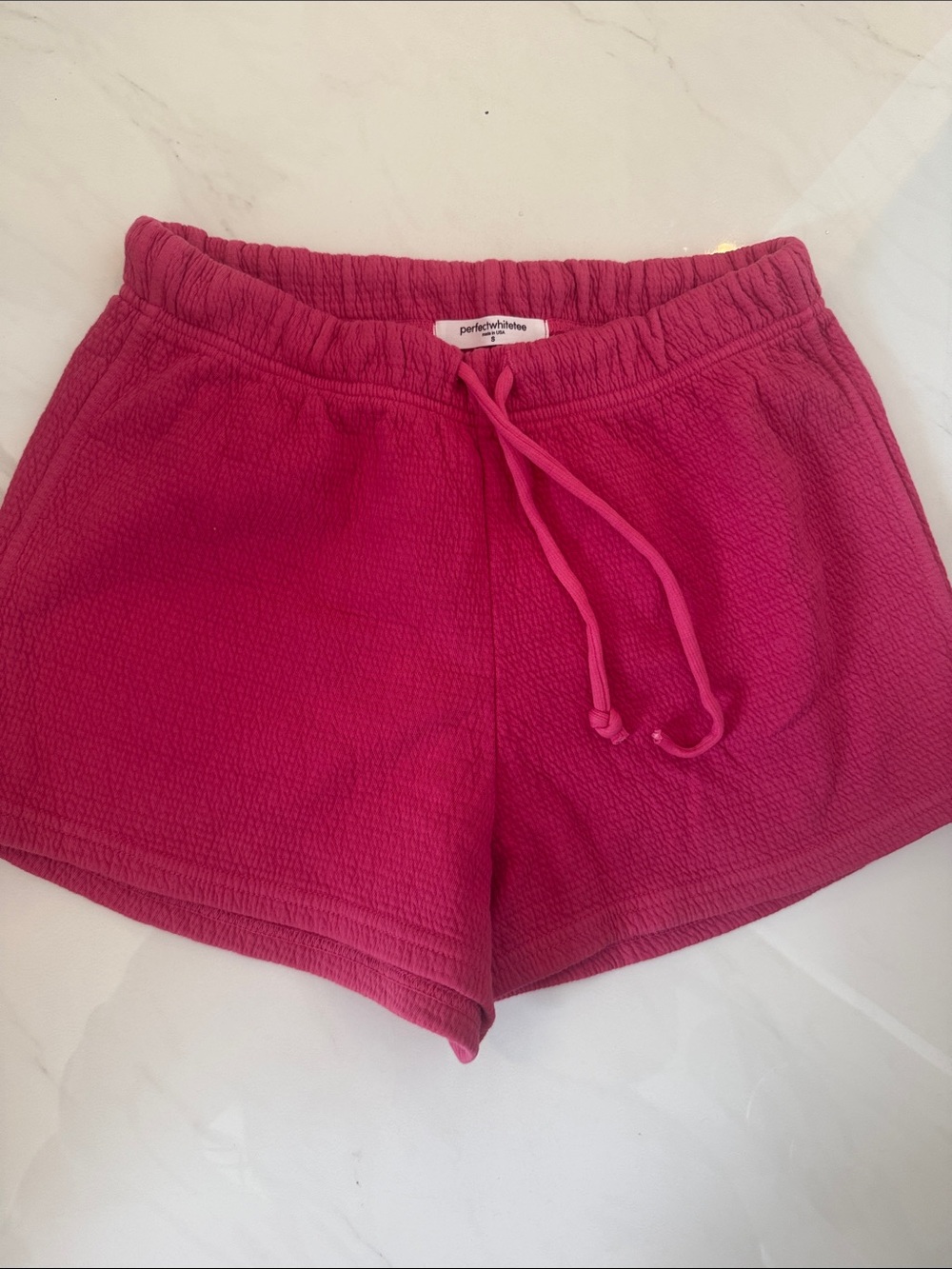 perfectwhitetee Bright Pink Athletic Lounge Shorts